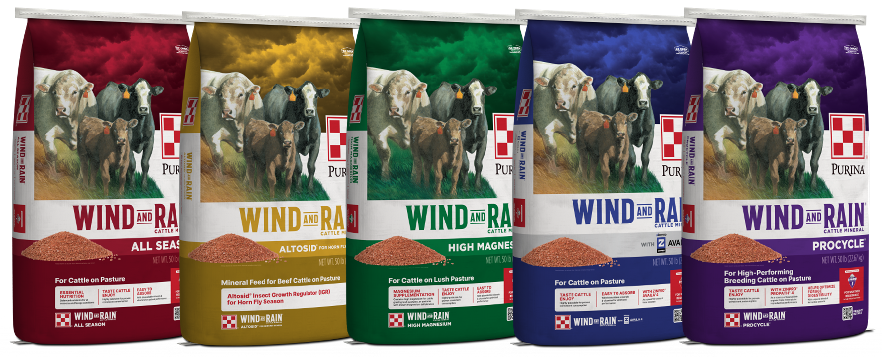 Purina Wind and Rain product line up.